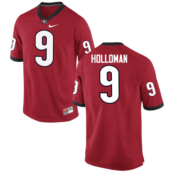 Men Georgia Bulldogs #9 Jeremiah Holloman College Football Jerseys-Red - Click Image to Close